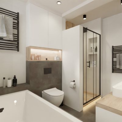 nowoczesna łazienka z prysznicem